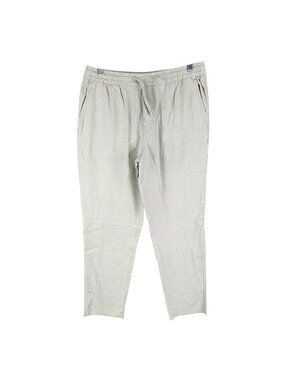 Womens Jack & Jones Beige Linen Blend Pants Drawstring Elastic Waist Size M